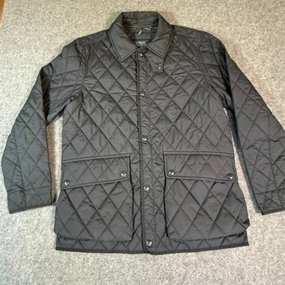 Polo Ralph Lauren Kempton‎ Quilted Barn Jacket Dark Navy Mens Sz M Snap Pockets